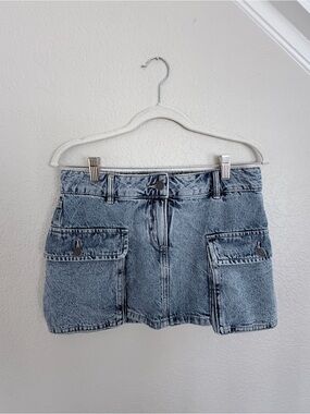 Garage Denim Cargo Denim Mini Skort